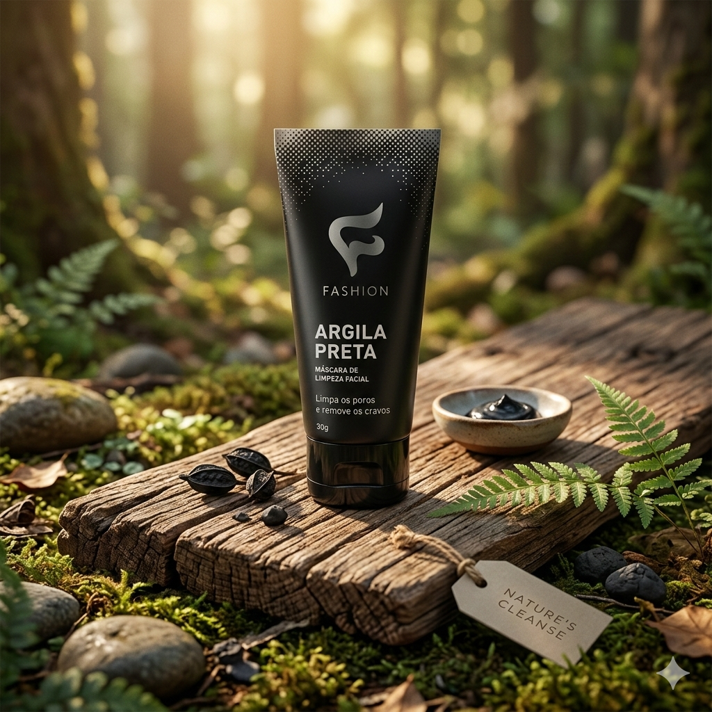 MASCARA FACIAL ARGILA PRETA FASHION 30g remoção de cravos