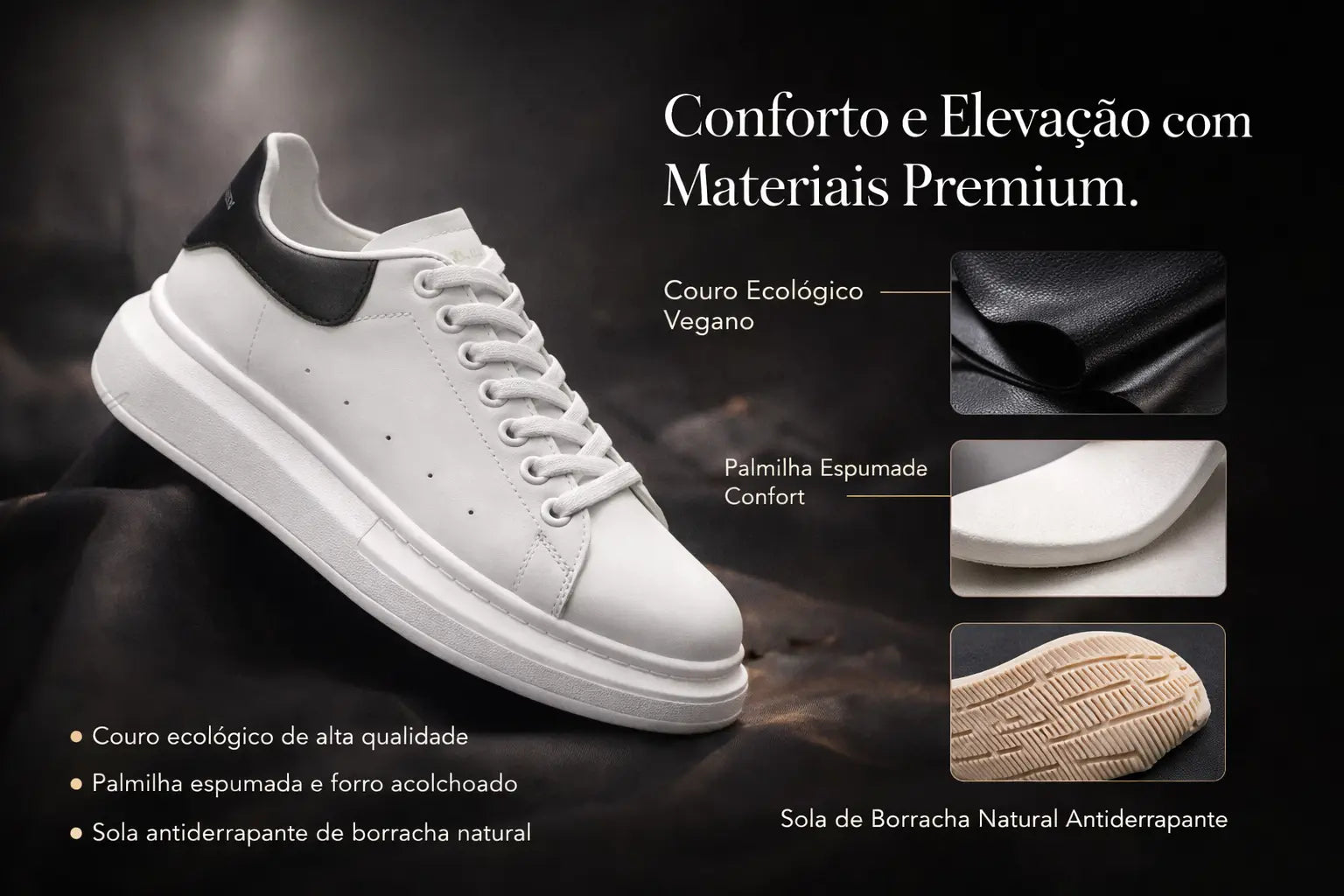 (COMPRE 1 LEVE 2 - PROMOÇÃO EXCLUSIVA) Tênis Masculino MAX Sytomic Premium +5CM Altura (+BRINDE)